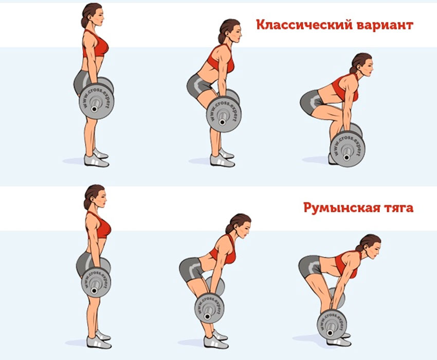 Румынская тяга от классической